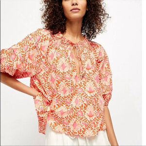 Free People Willow Printed Blouse Size XSmall